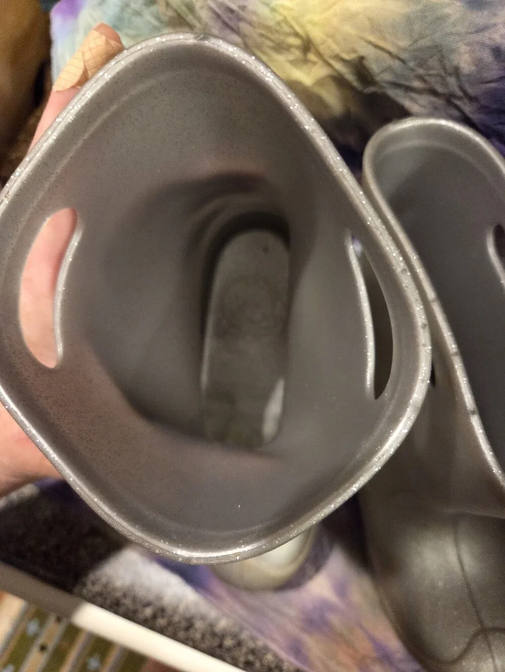 Silver kids sparkly size 12 plastic boots